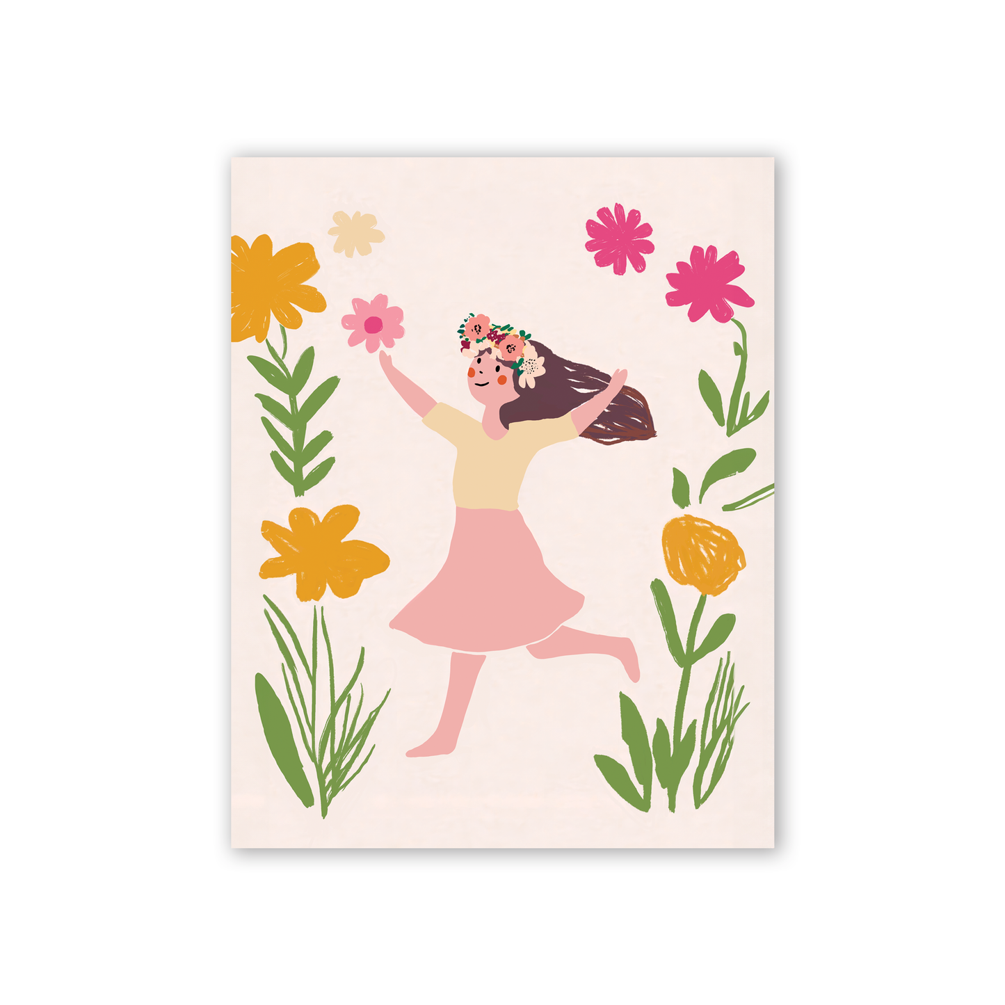Joyful Dance Floral Art Poster Print